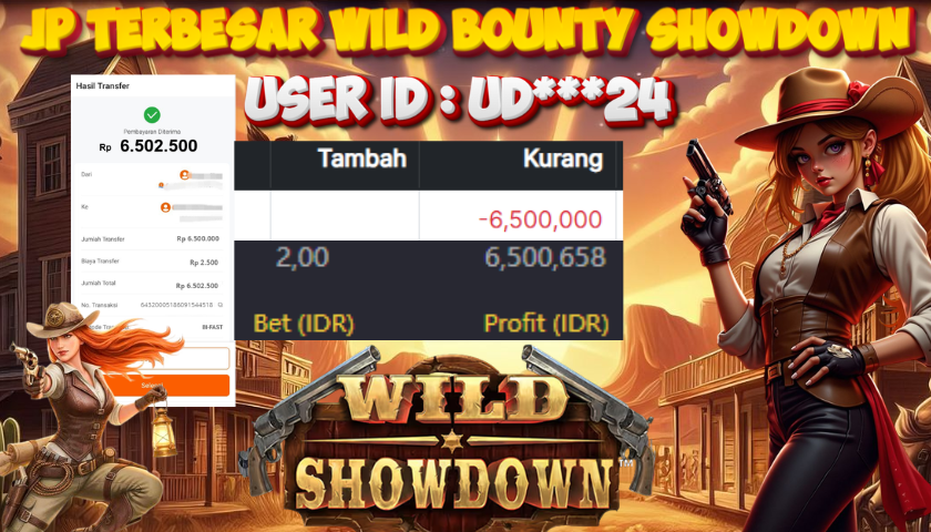 MIYA4D - Bukti JP WILD BOUNTY SHOWDOWN 6.500.000 Member UD***24