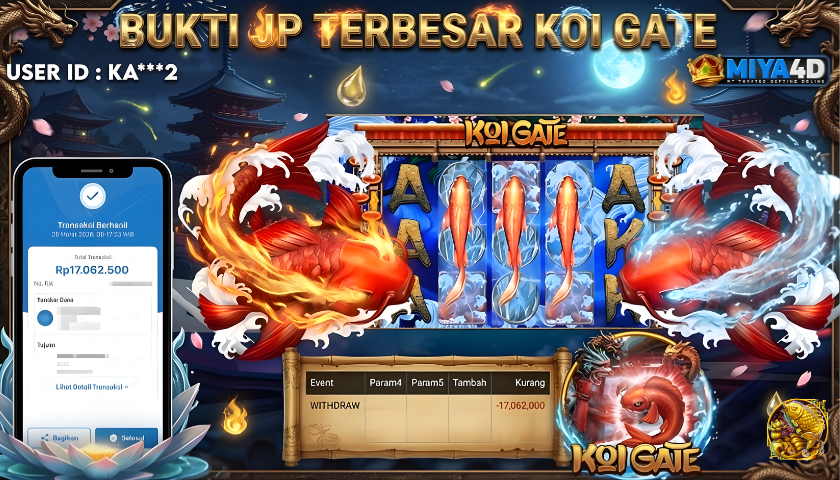MIYA4D - Bukti JP KOI GATE 17,060,000 Member KA***2