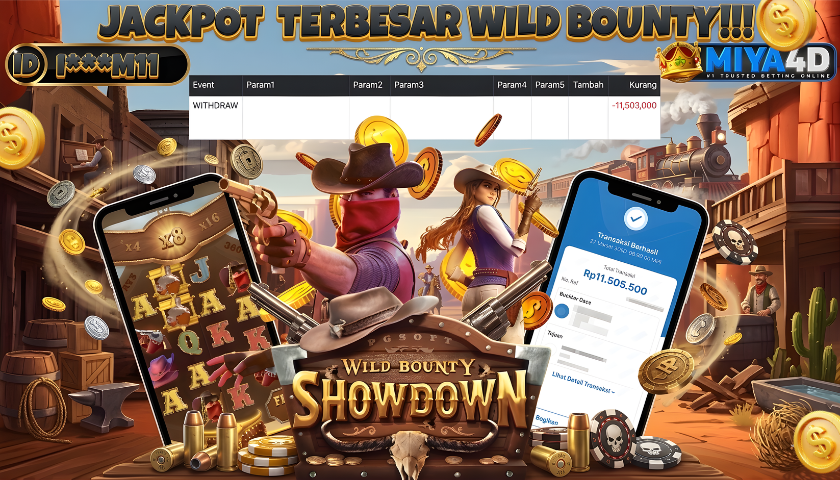 MIYA4D - Bukti JP WILD BOUNTY 11,505,500 Member I***M11