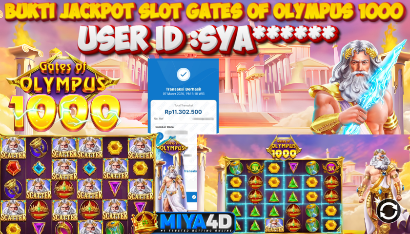 MIYA4D - Bukti JP GATES OF OLYMPUS 1000 11.300.000 Member SYA******