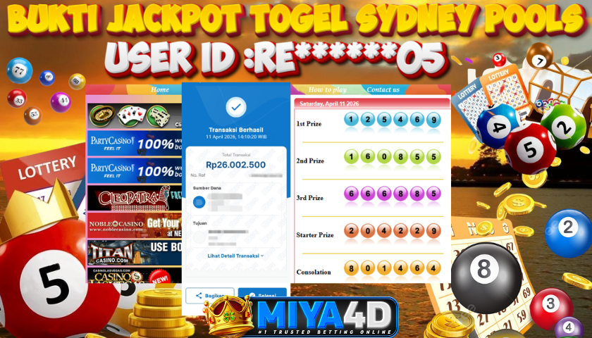 MIYA4D - Bukti JP SYDNEY POOLS 26,000,000. Member RE******05