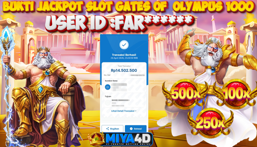 MIYA4D - Bukti JP GATES OF OLYMPUS 1000 14.500.000 Member FAR******
