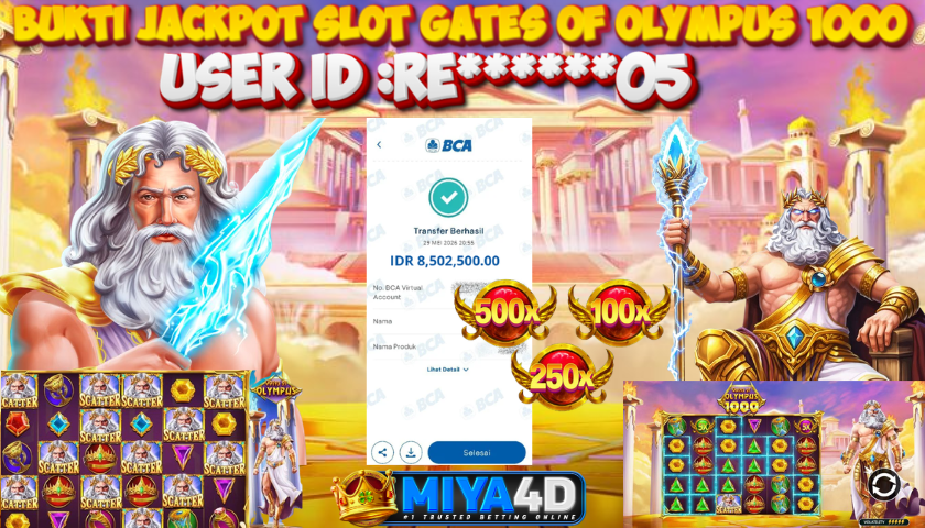 MIYA4D - Bukti JP GATES OF OLYMPUS 1000 8,500,000 Member RE******05