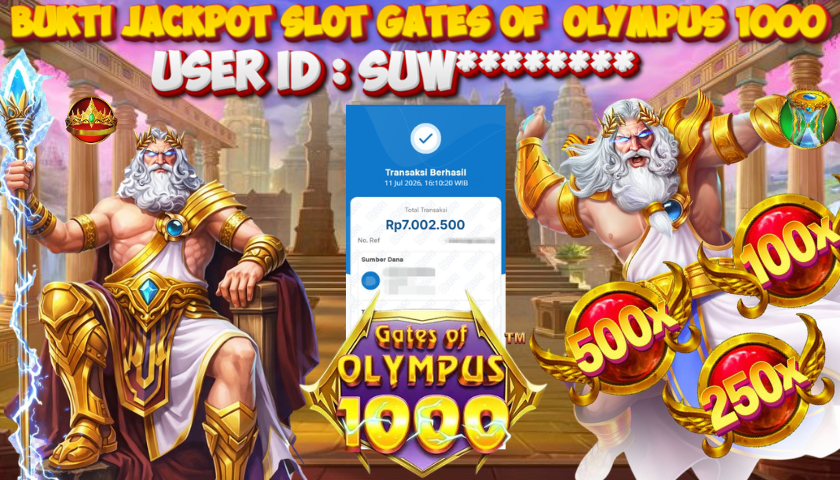 MIYA4D - Bukti JP GATES OF OLYMPUS 1000 7.002.500 Member SUW********