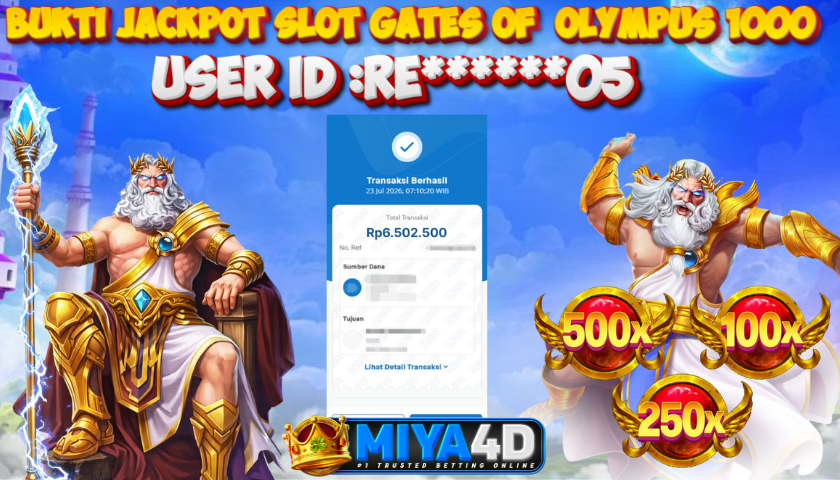 MIYA4D - Bukti JP GATES OF OLYMPUS 1000 6.502.500 Member RE******05