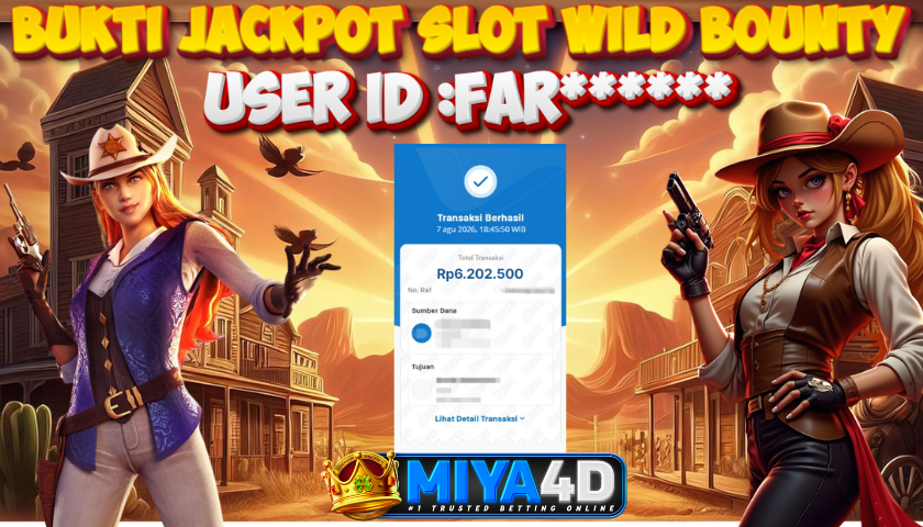 MIYA4D - Bukti JP WILD BOUNTY 6.202.500 Member FAR******