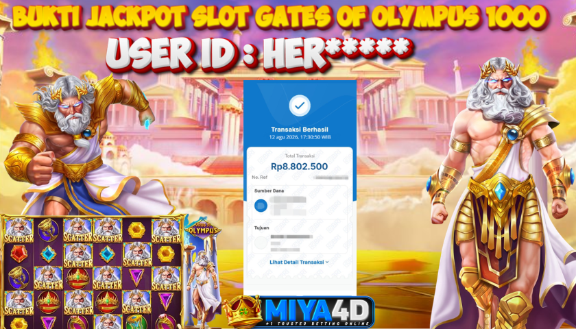 MIYA4D - Bukti JP GATES OF OLYMPUS 1000 8.802.500 Member HER*****