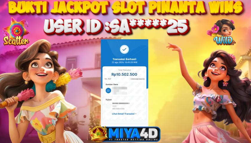 MIYA4D - Bukti JP PINANTA WINS 10.502.500 Member SA*****25